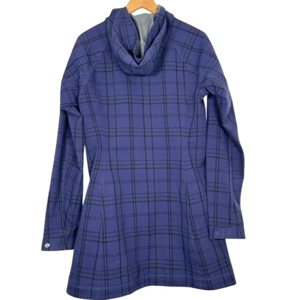 Columbia‎ Women's Plaid Hooded Softshell Jacket Thermal Omni Heat Blue Black -M